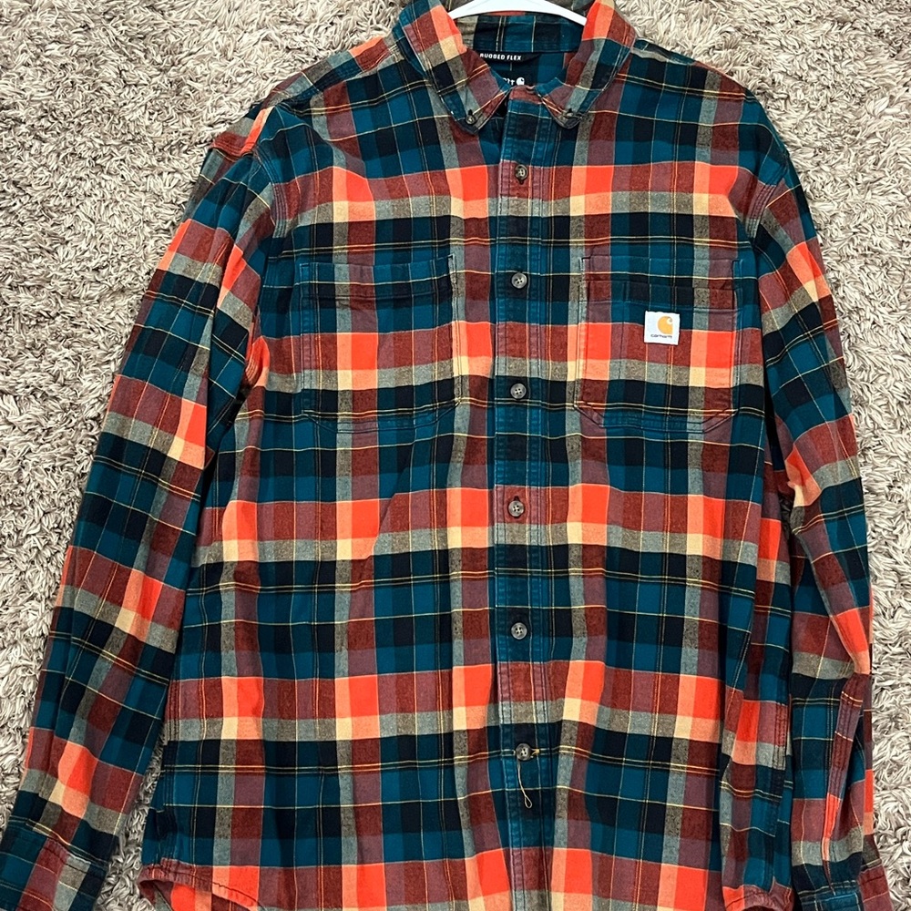 Carhartt Men's Plaid Flannel Shirt - Multicolor XL - Picture 2 of 5